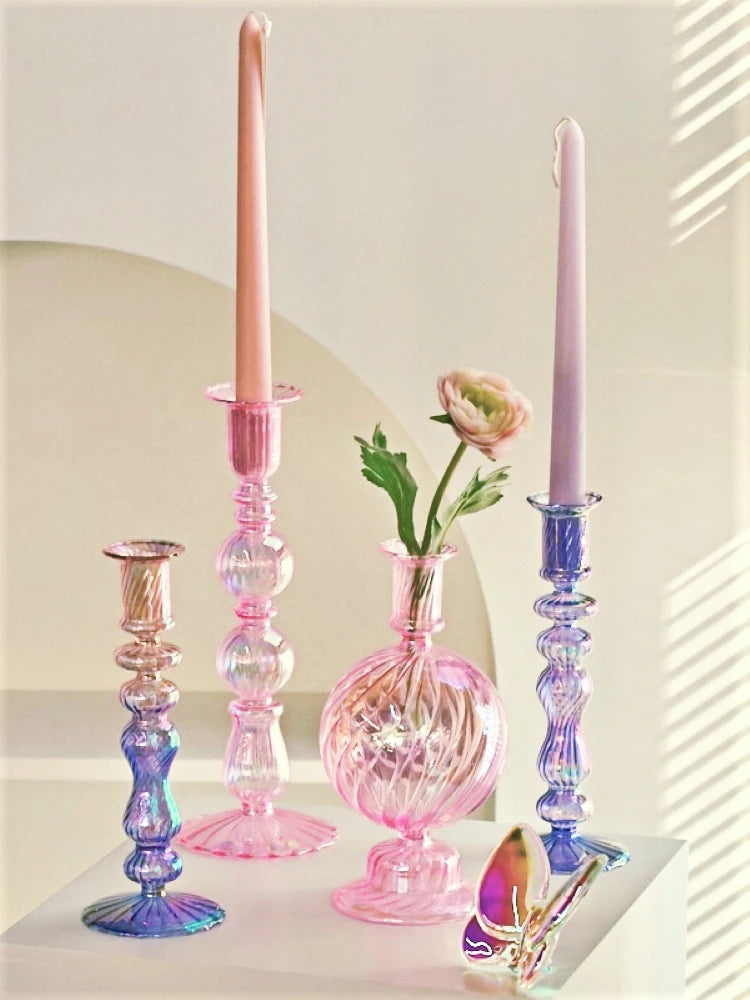 Floriddle Retro Glass Candle Holders