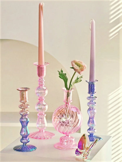 Floriddle Retro Glass Candle Holders