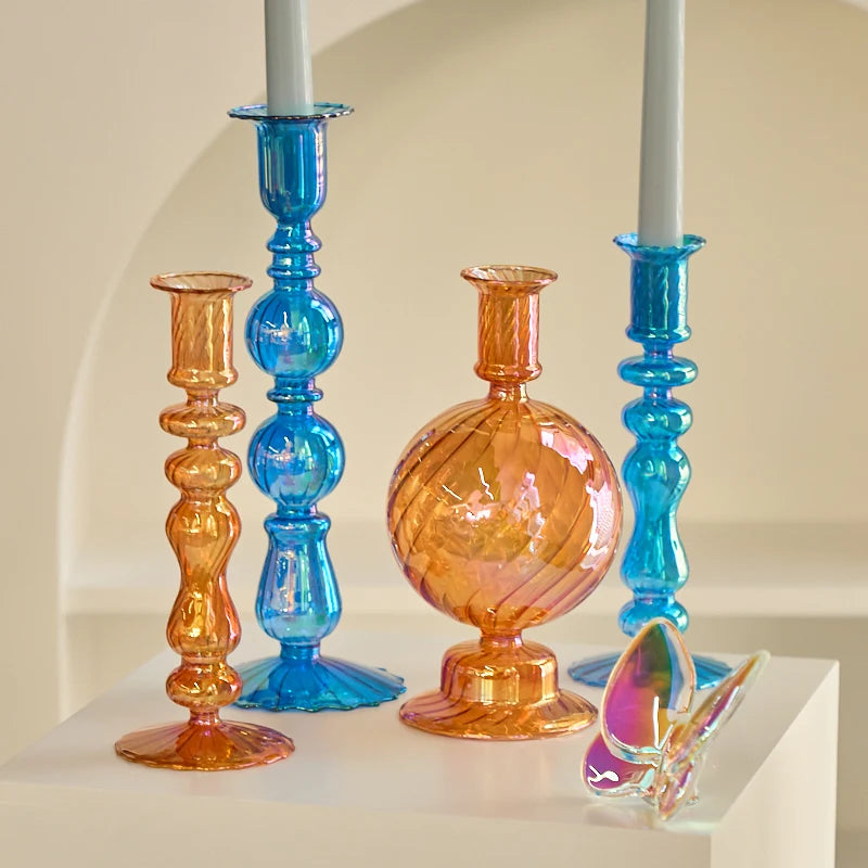 Floriddle Retro Glass Candle Holders