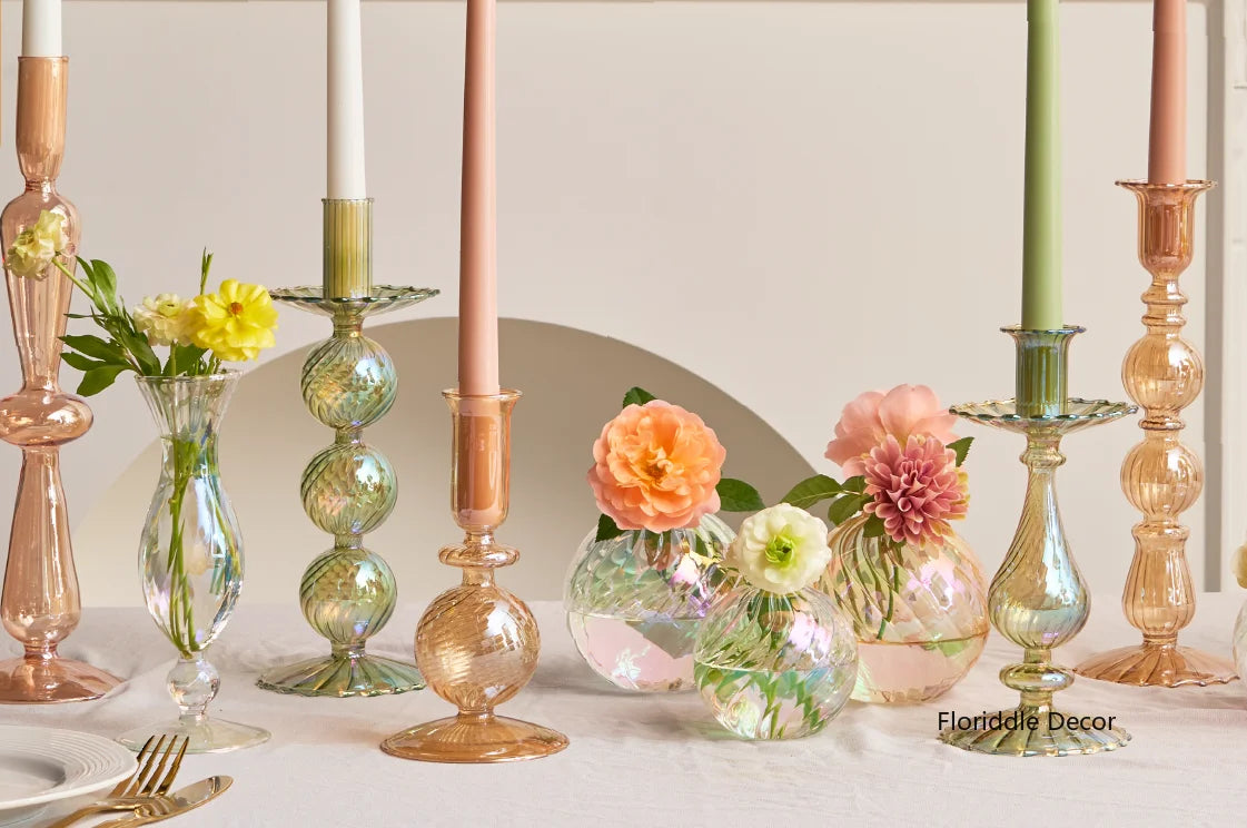 Floriddle Retro Glass Candle Holders