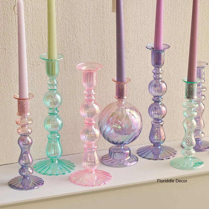 Floriddle Retro Glass Candle Holders