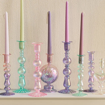 Floriddle Retro Glass Candle Holders