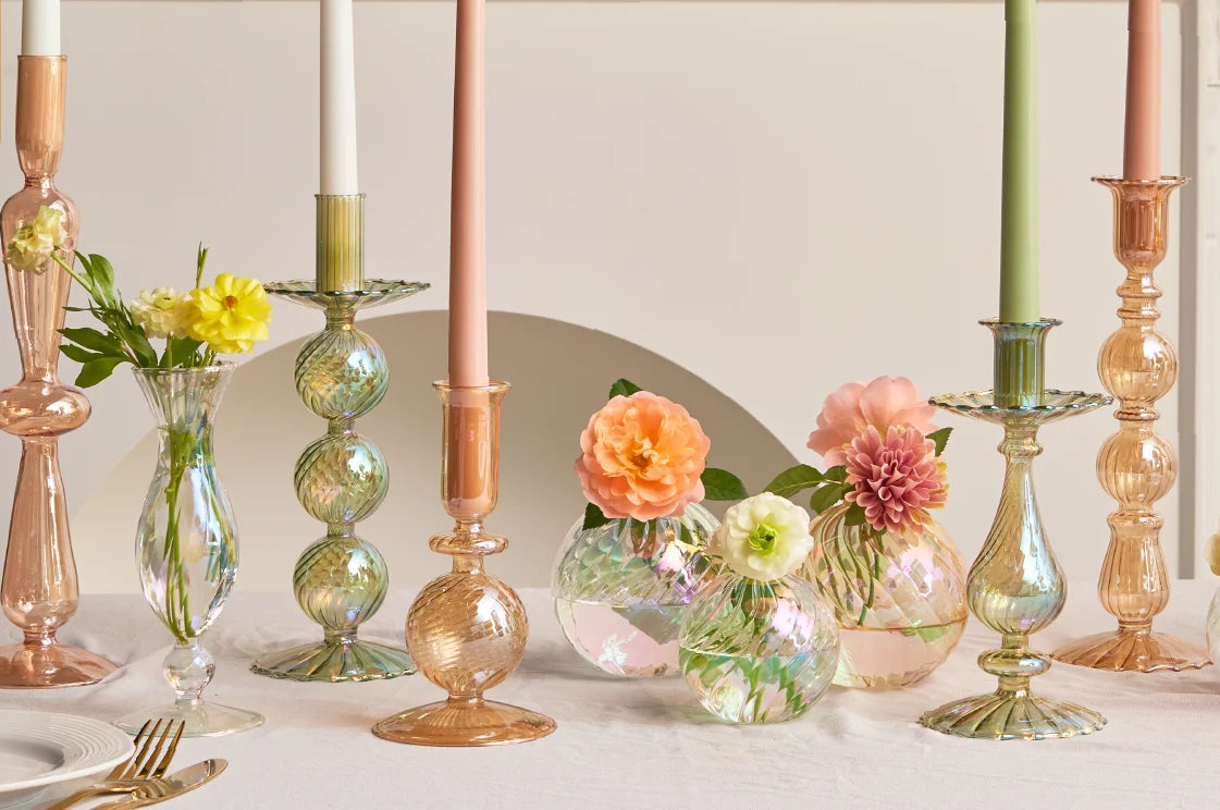 Floriddle Retro Glass Candle Holders