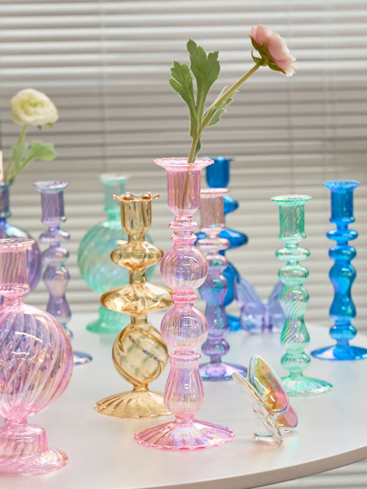 Floriddle Retro Glass Candle Holders