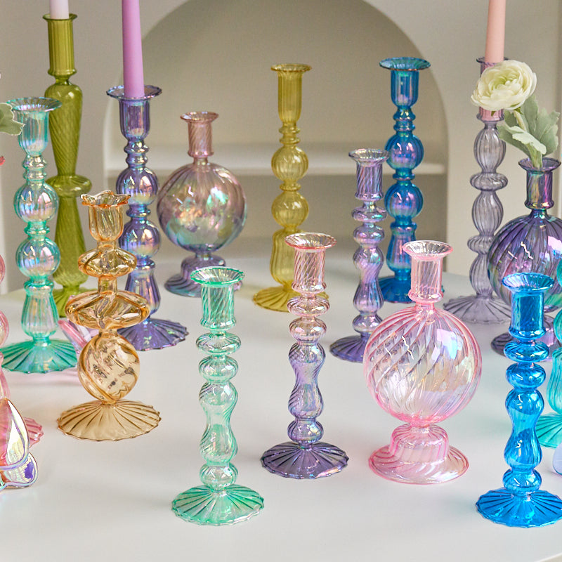 Floriddle Retro Glass Candle Holders