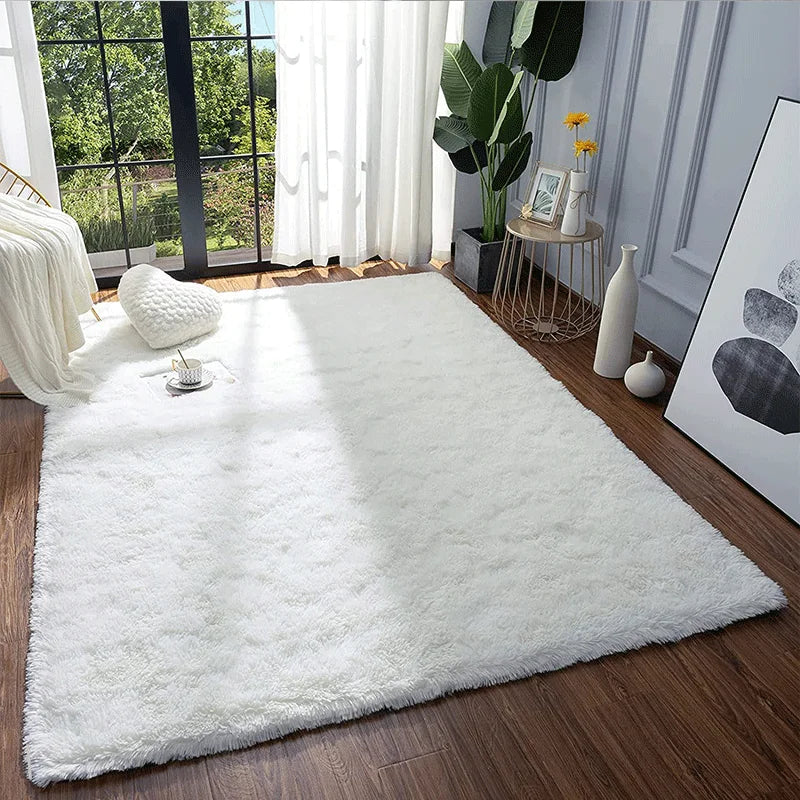 Fluffy Beige Shaggy Carpet for Bedrooms