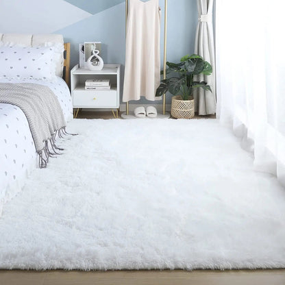 Fluffy Beige Shaggy Carpet for Bedrooms