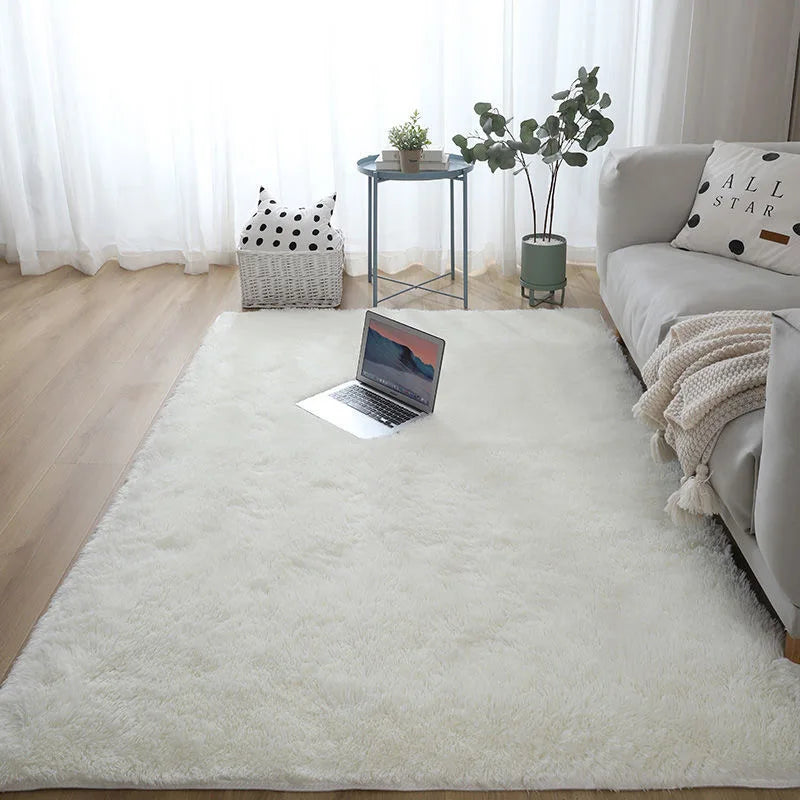 Fluffy Beige Shaggy Carpet for Bedrooms