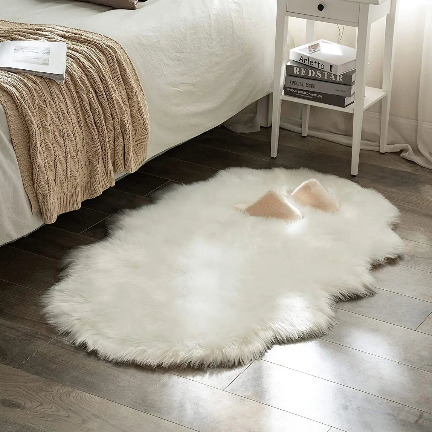 Fluffy Faux Fur Bedroom Rug