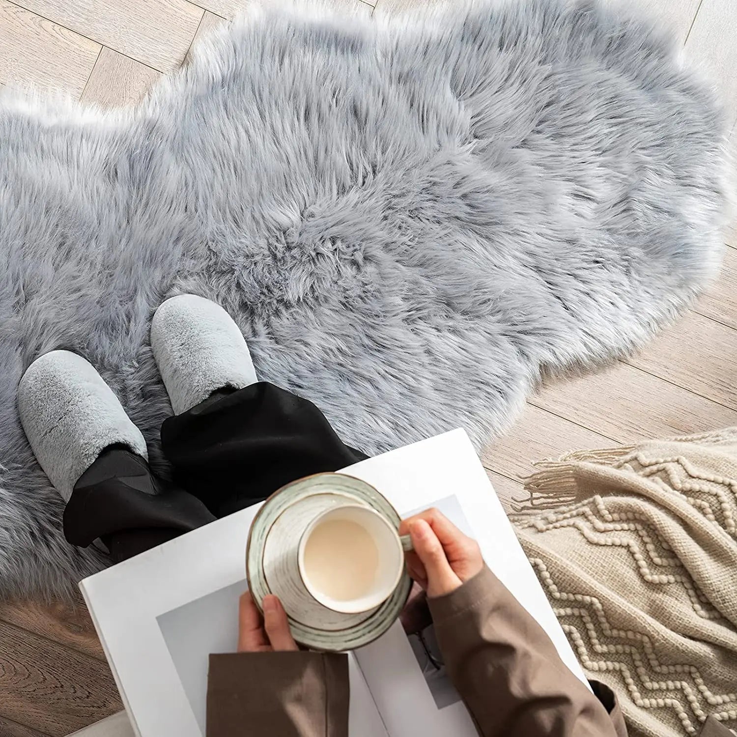 Fluffy Faux Fur Bedroom Rug