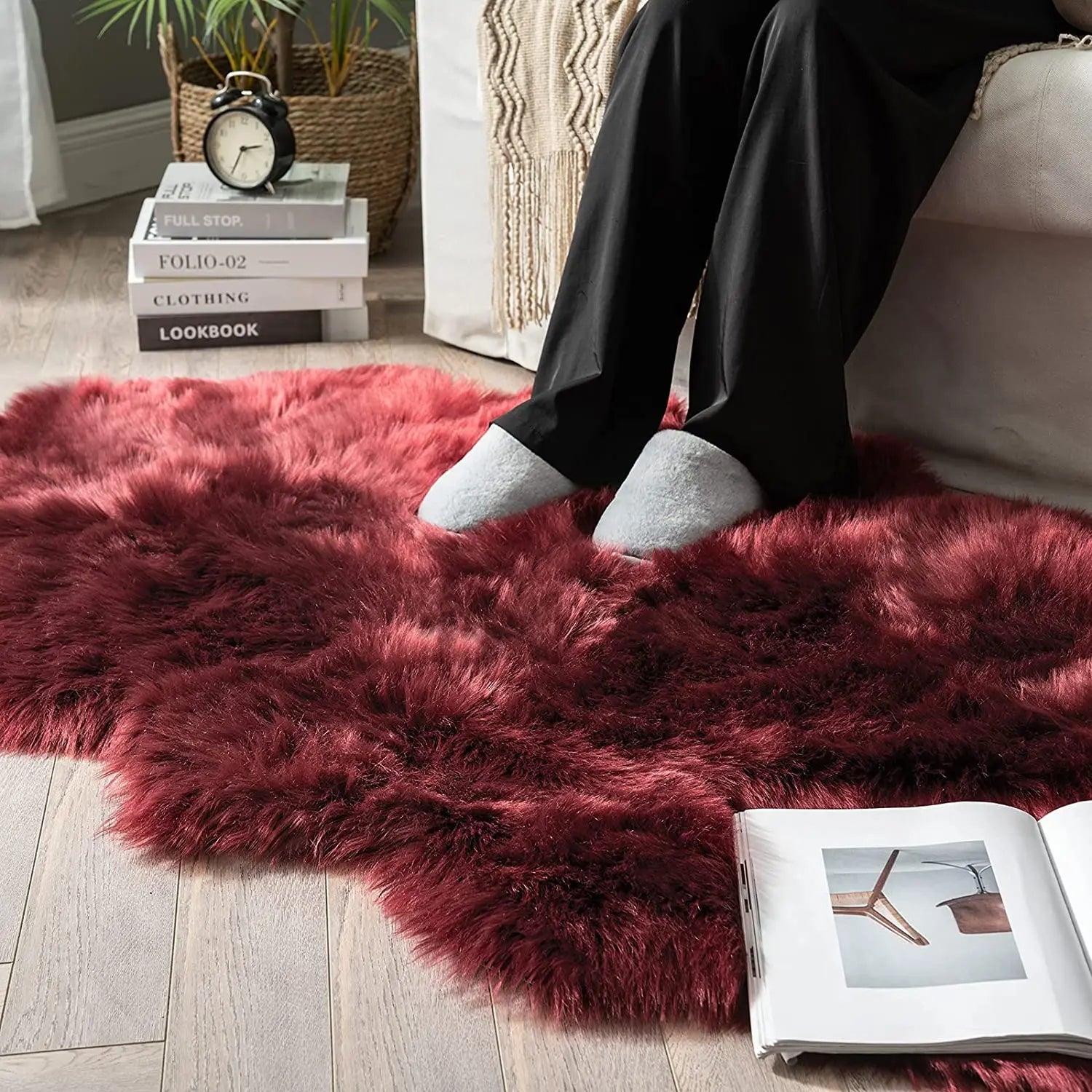 Fluffy Faux Fur Bedroom Rug