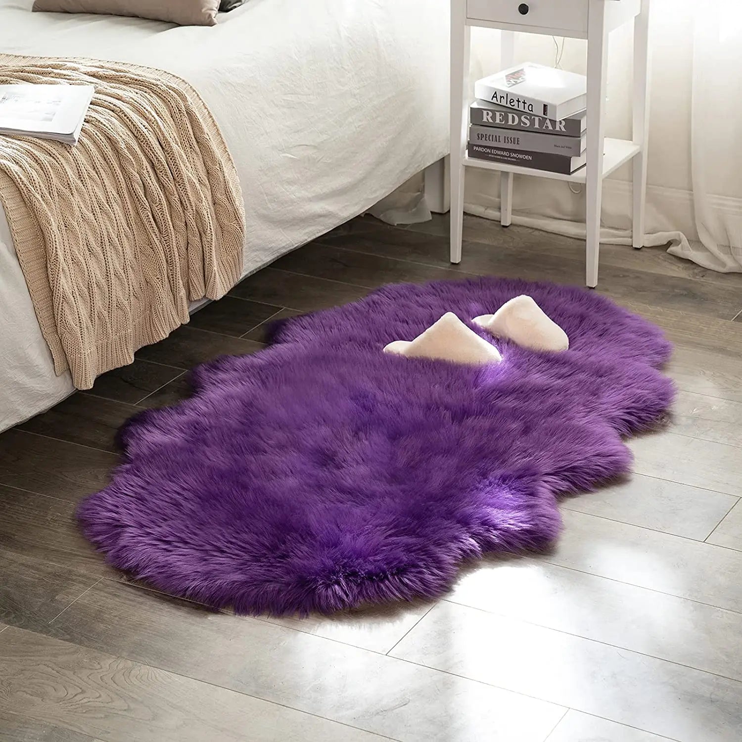 Fluffy Faux Fur Bedroom Rug