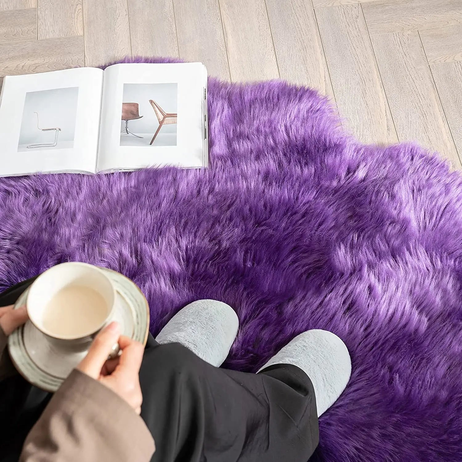 Fluffy Faux Fur Bedroom Rug