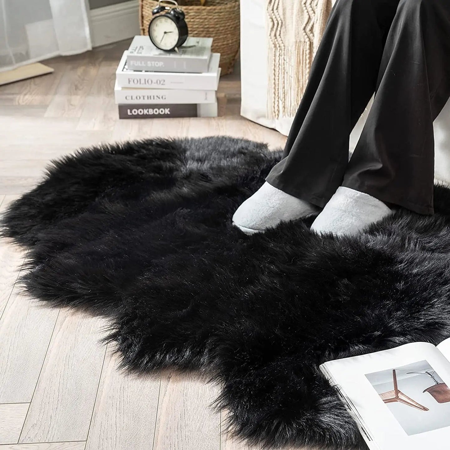 Fluffy Faux Fur Bedroom Rug