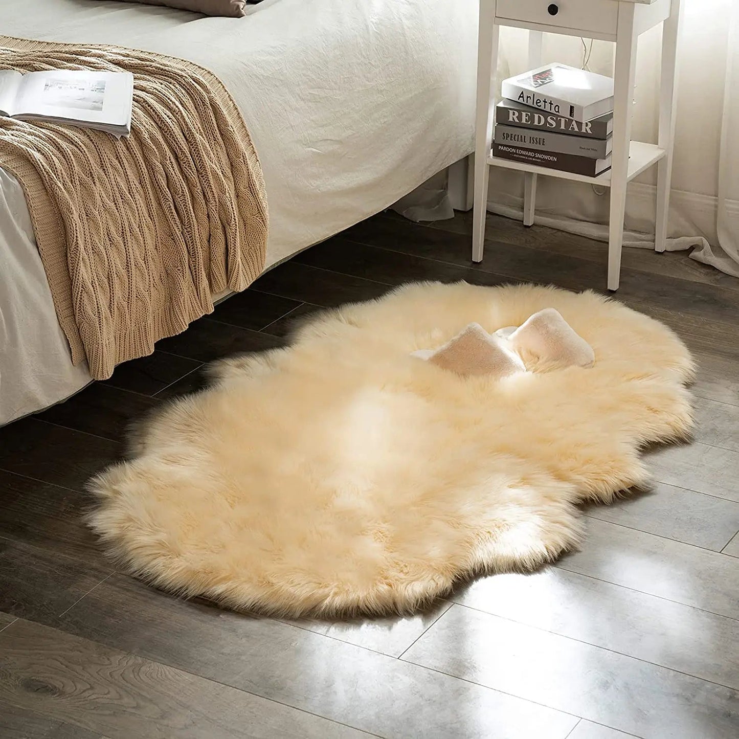 Fluffy Faux Fur Bedroom Rug