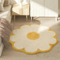 Fluffy Round Floral Plush Rug