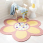 Fluffy Round Floral Plush Rug