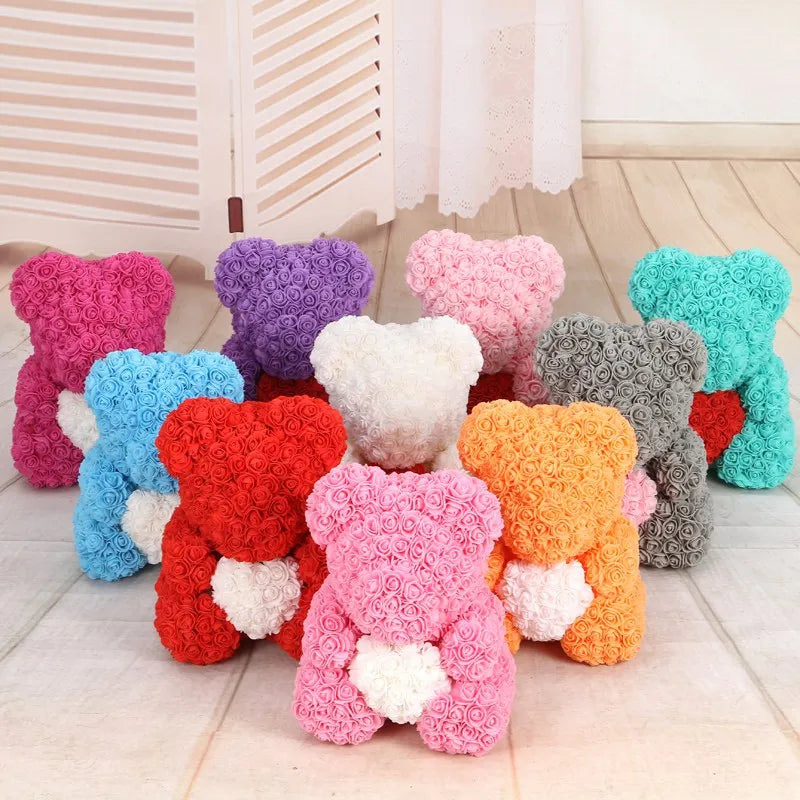 Foam Rose Teddy Bear Decorations