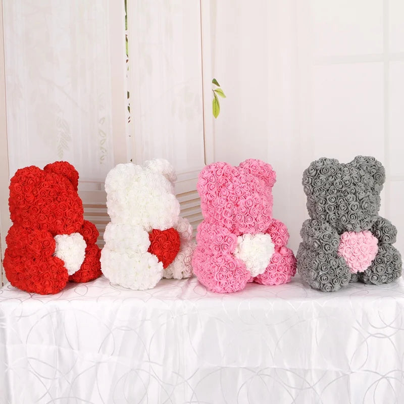 Foam Rose Teddy Bear Decorations