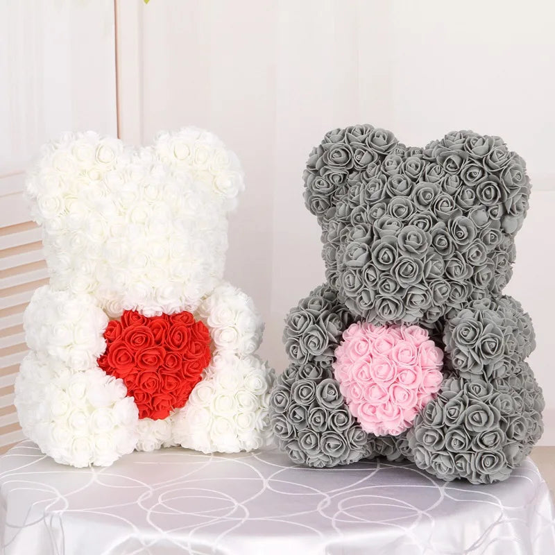 Foam Rose Teddy Bear Decorations