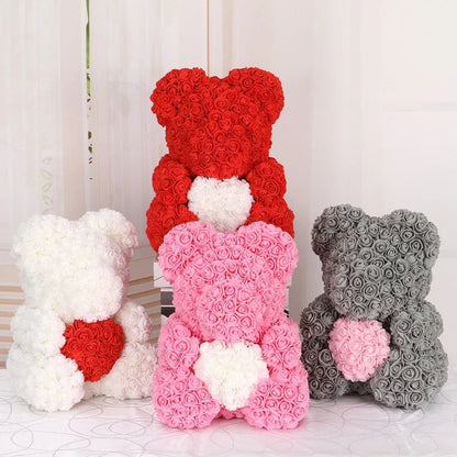 Foam Rose Teddy Bear Decorations