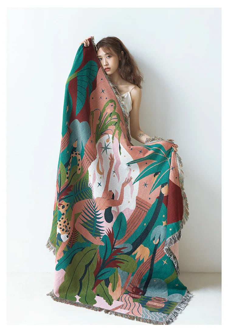 Forest Dancer Tapestry Throw Blanket