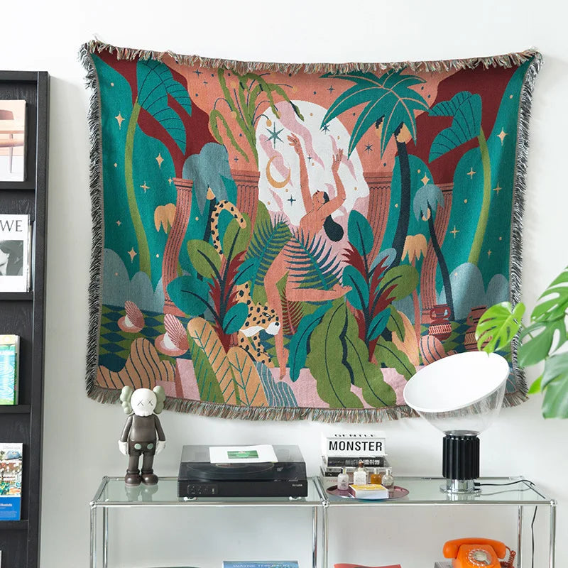 Forest Dancer Tapestry Throw Blanket