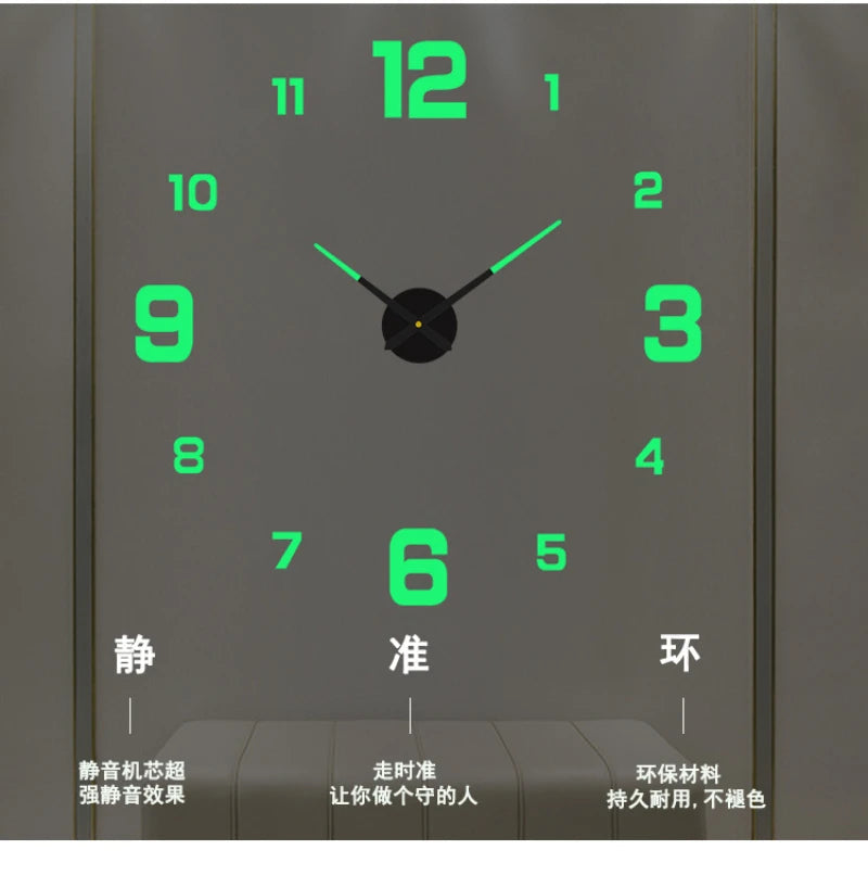 Frameless 3D Luminous Acrylic Clock