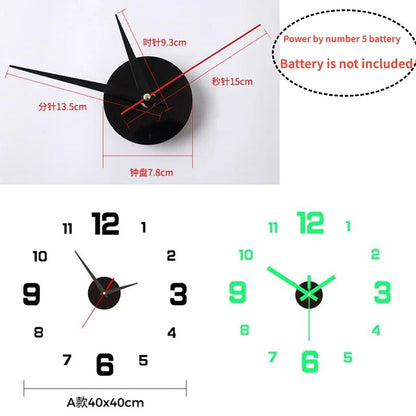 Frameless 3D Luminous Acrylic Clock