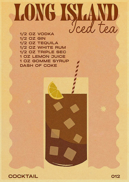 Frameless Cocktail Wall Art Poster