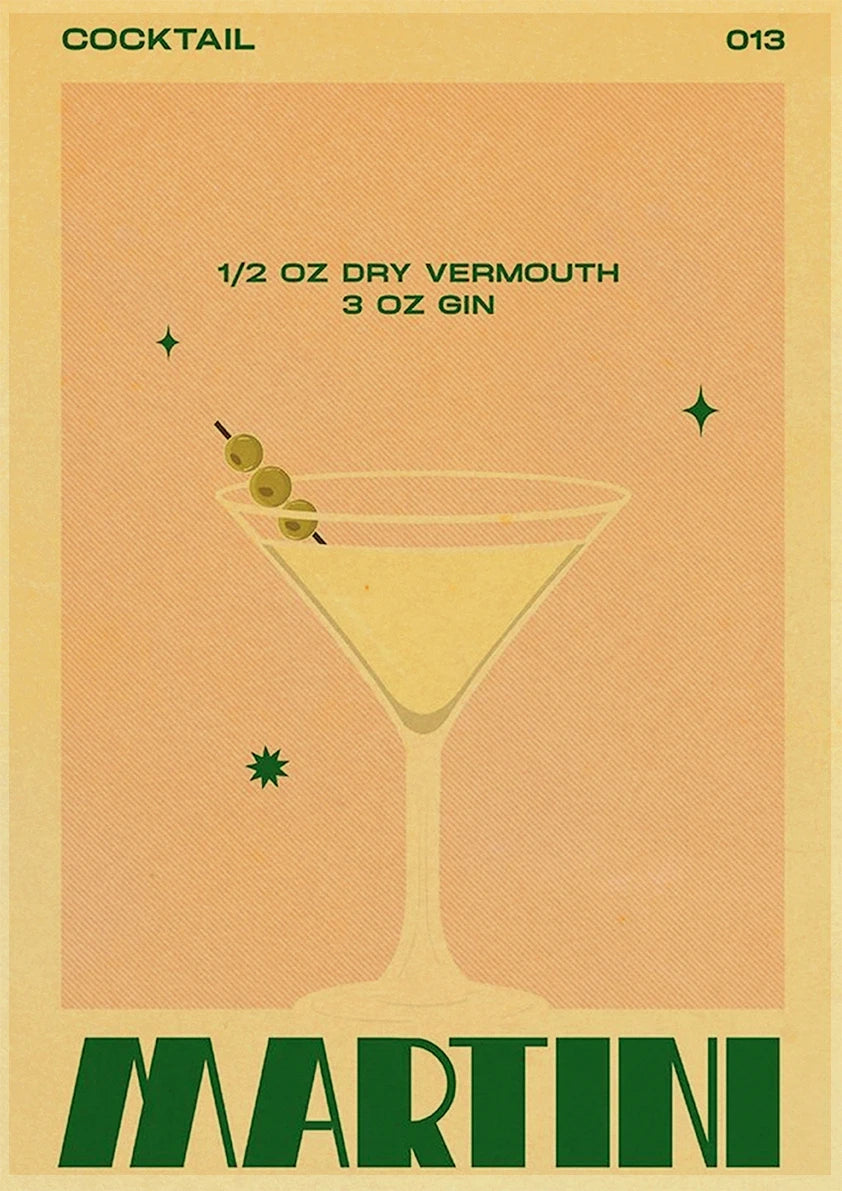 Frameless Cocktail Wall Art Poster