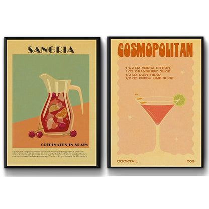 Frameless Cocktail Wall Art Poster