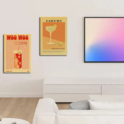 Frameless Cocktail Wall Art Poster