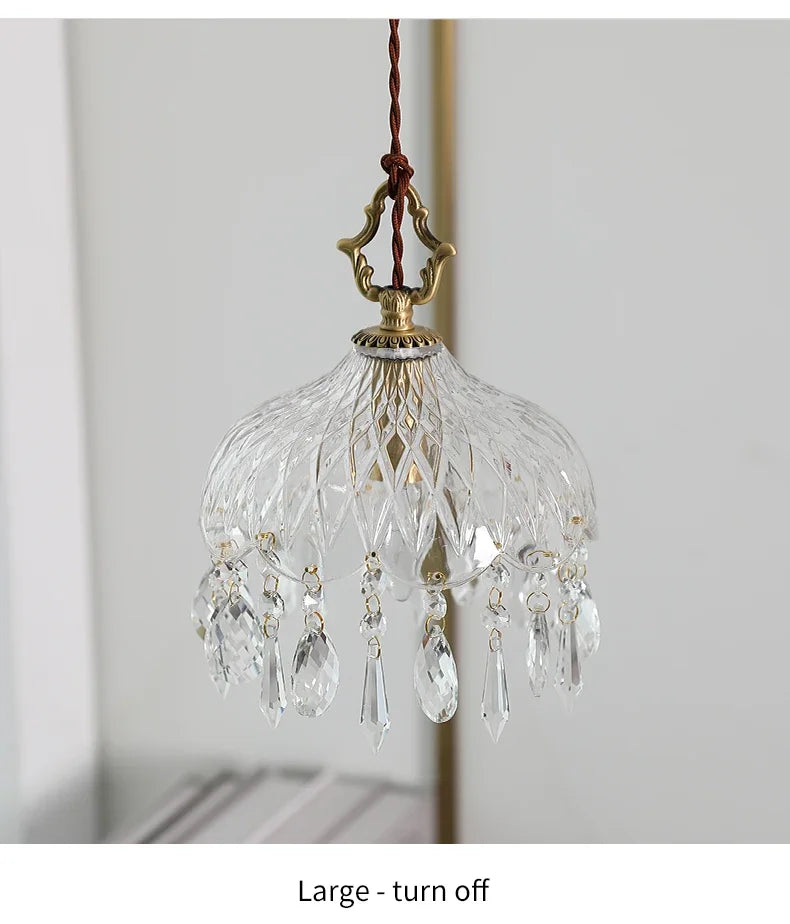 French Retro Glass Chandelier Lamp