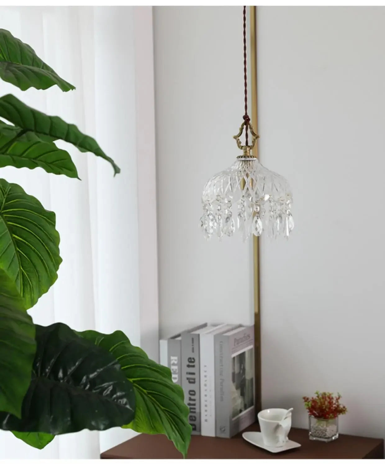 French Retro Glass Chandelier Lamp