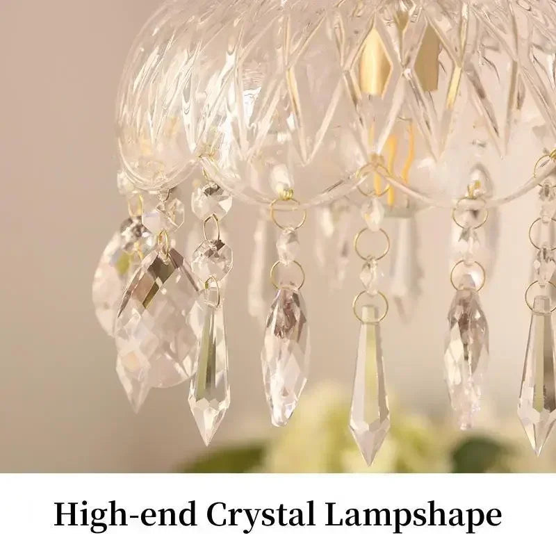 French Retro Glass Chandelier Lamp