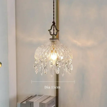 French Retro Glass Chandelier Lamp