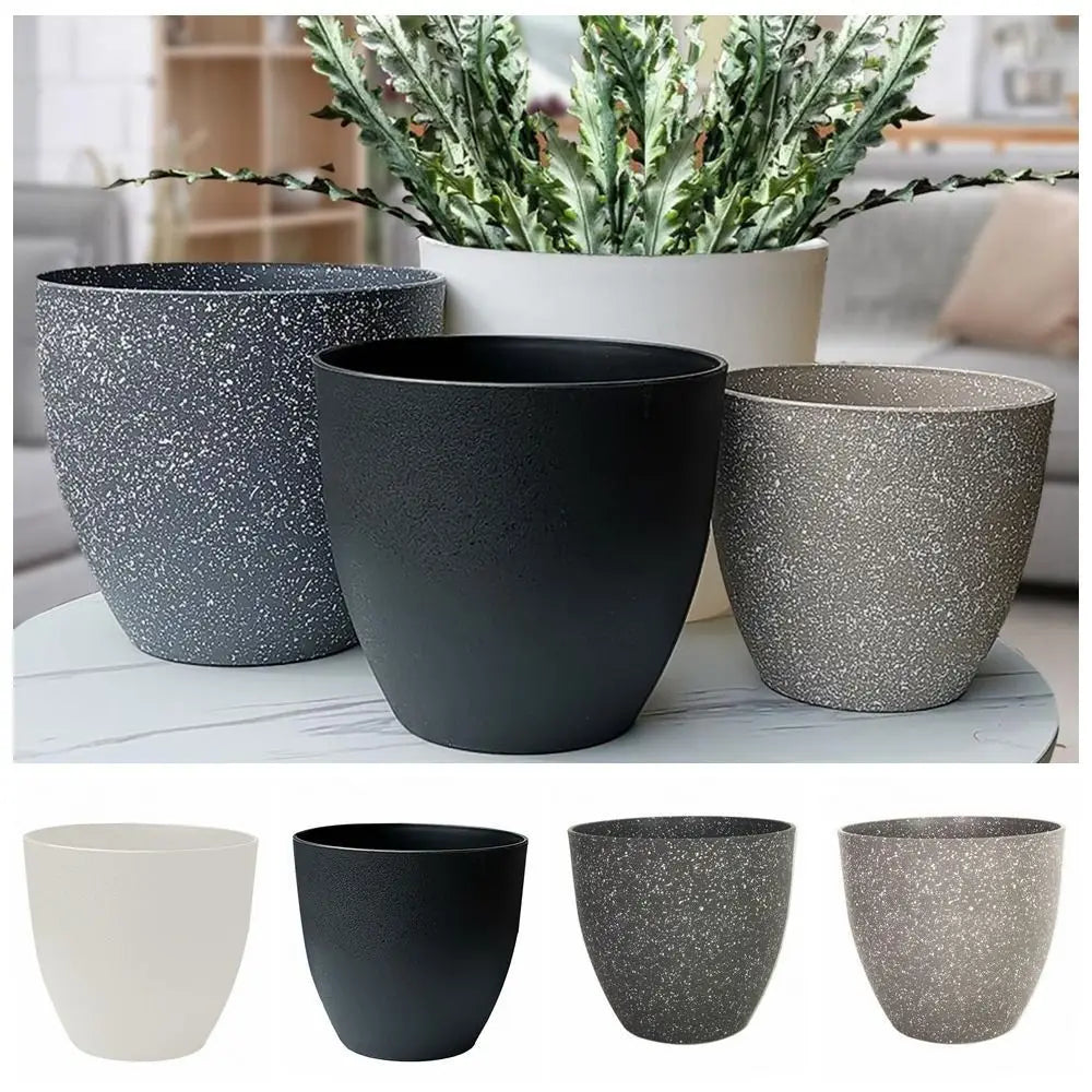 Frosted Plastic Flower Pots - Modern