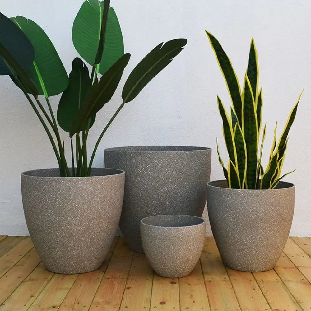 Frosted Plastic Flower Pots - Modern