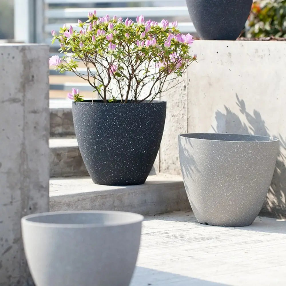 Frosted Plastic Flower Pots - Modern