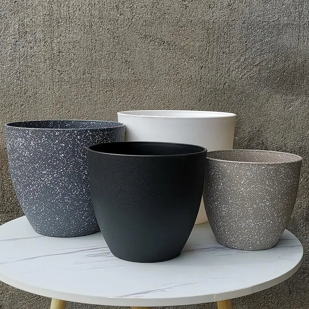 Frosted Plastic Flower Pots - Modern