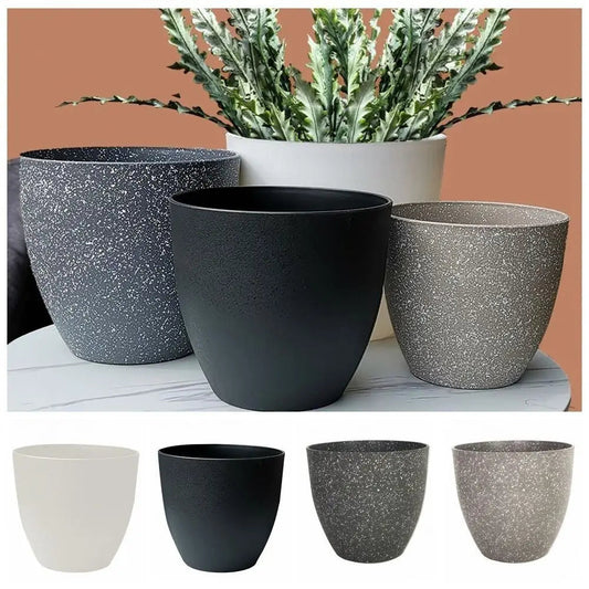 Frosted Plastic Flower Pots - Modern