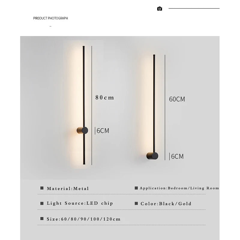 Fumi Long LED Strip Wall Light