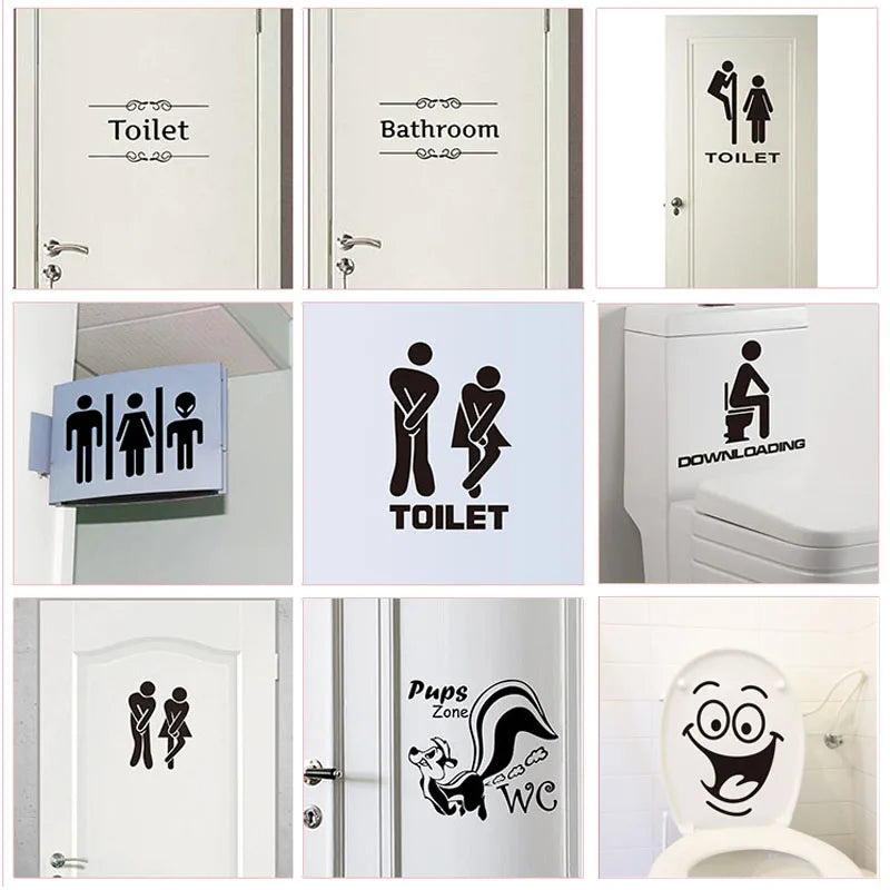 Fun PVC Toilet Sign Stickers