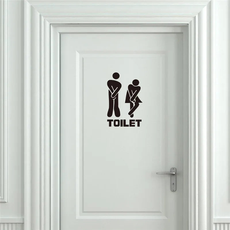 Fun PVC Toilet Sign Stickers