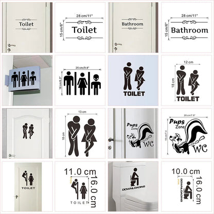 Fun PVC Toilet Sign Stickers