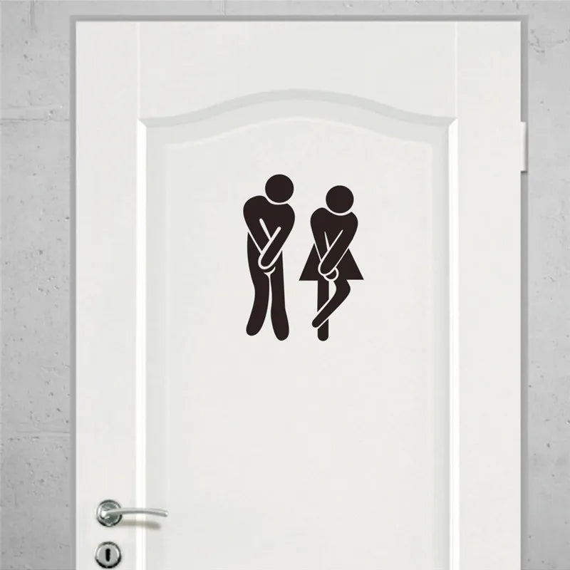 Fun PVC Toilet Sign Stickers