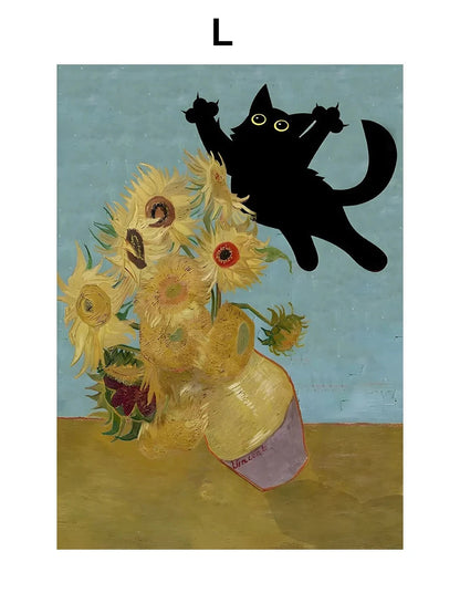 Funny Art Canvas - Black Cat