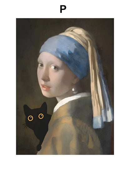 Funny Art Canvas - Black Cat