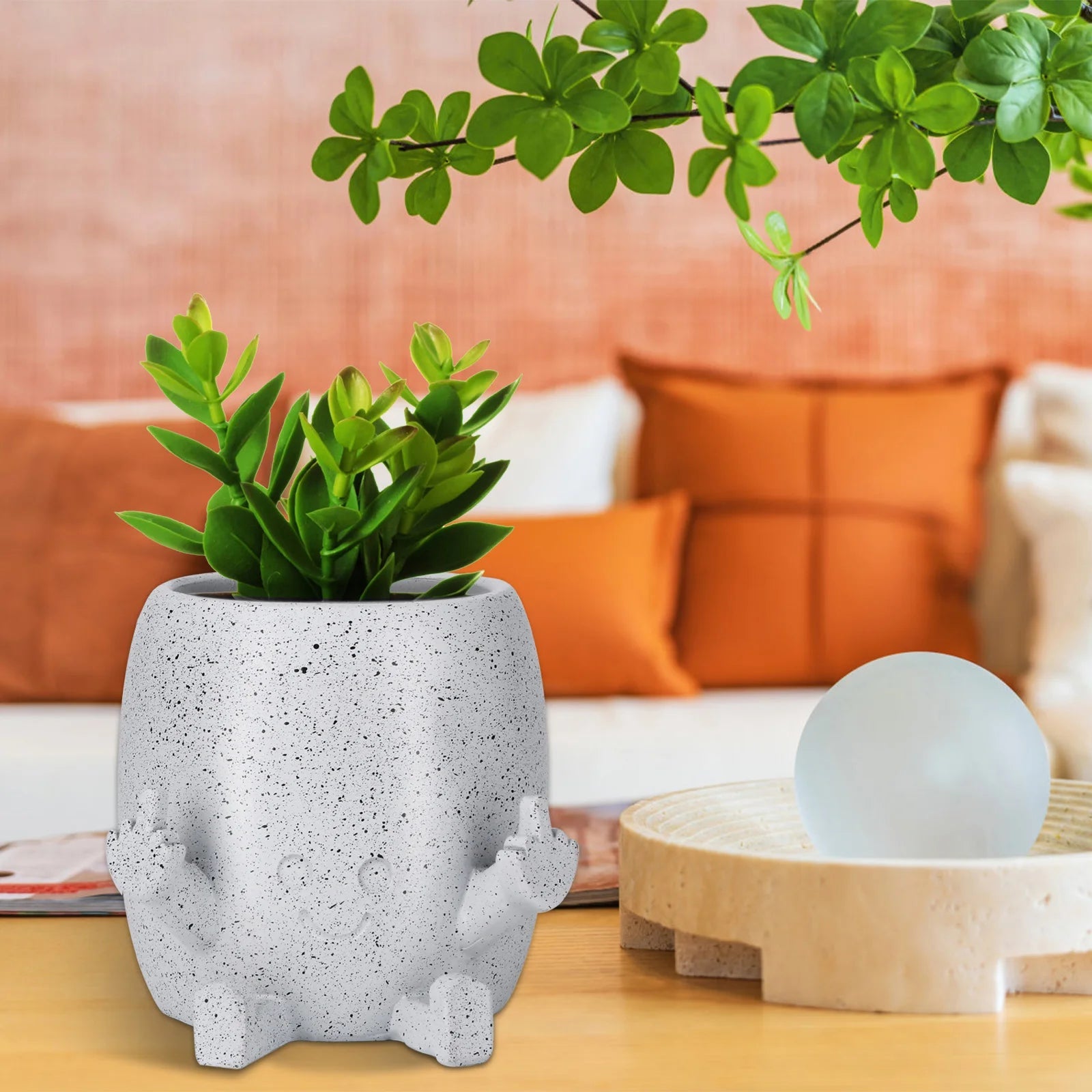 Funny Middle Finger Plant Pot